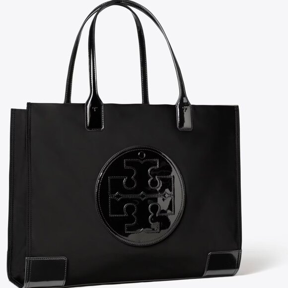 Tory Burch Handbags - Tory Burch Ella Large Patent Tote Bag.  Color:  Black.  Gently Used